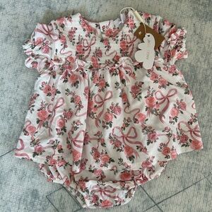 Angel Dear Pink and White Floral Diaper Cover